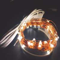 DC5V 5m 50LEDs White/Warm White Copper Wire Fairy String Lights USB Connectors With Button