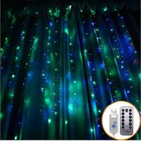 3*3M 300LEDs Copper/Silver Wire 8 Functions Remote Controller USB Connectors Operated Fairy String LED Curtain Lights