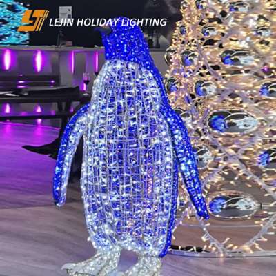 LJ LED motif light 3D penguin for led outdoor street decoration lighting