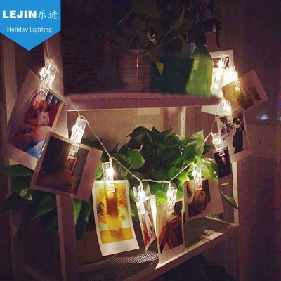 2018 New Product 2M 5M 10M Red Mental Battery Powered Photo clips LED String Lights