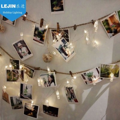 2018 New Arrival Photo Frame Fairry Lights Transparent LED Photo light clip lamp on Sale