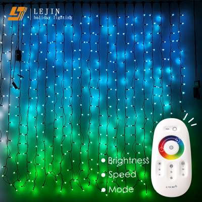 NEW design led curtain serial string light with remote control for holidays