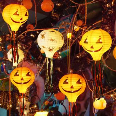 Halloween Lantern led Hanging Pumpkin Paper Lantern for holiday party decoration